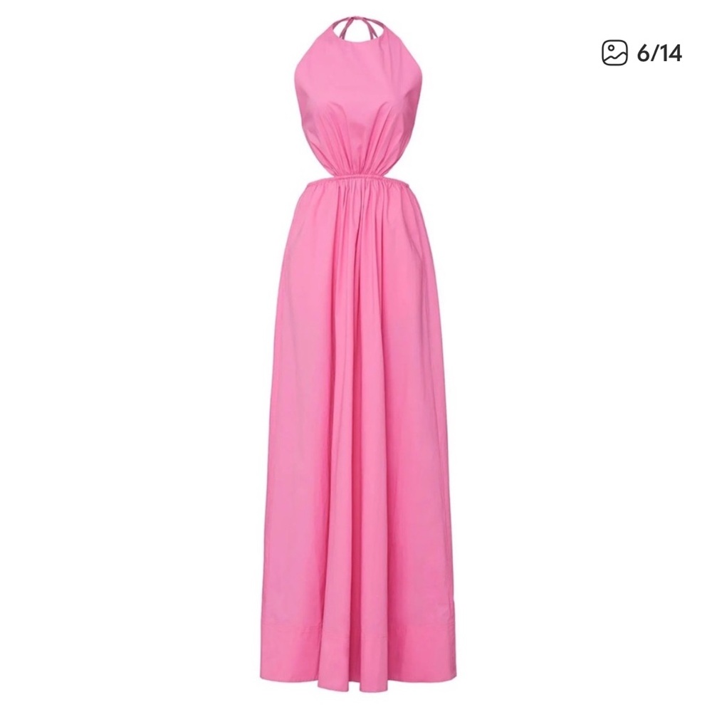 STAUD Apfel Cutout Maxi Dress - Pink Size M